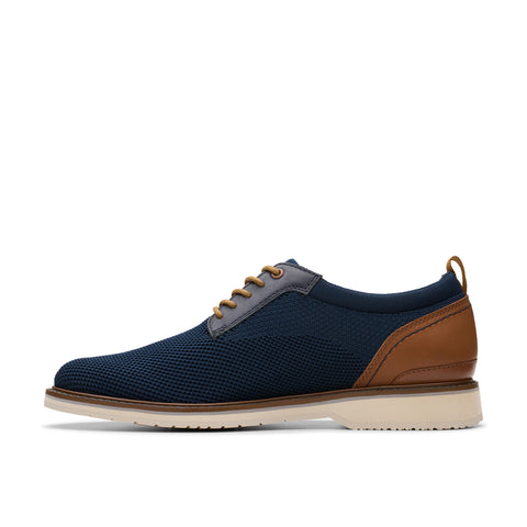 Clarks Monahan Knit 26181375 Mens Blue Oxfords & Lace Ups Casual Shoes