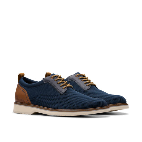 Clarks Monahan Knit 26181375 Mens Blue Oxfords & Lace Ups Casual Shoes