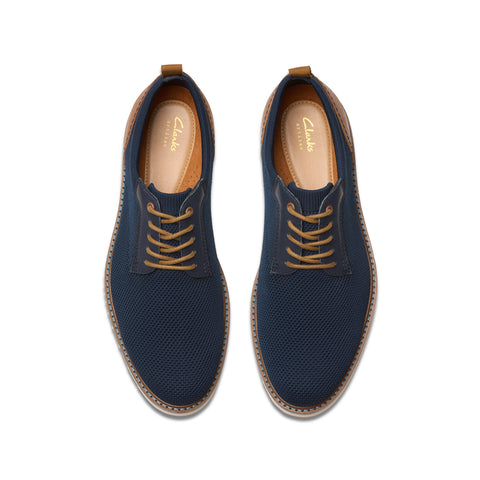 Clarks Monahan Knit 26181375 Mens Blue Oxfords & Lace Ups Casual Shoes