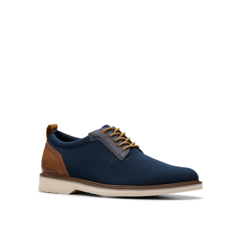 Clarks Monahan Knit 26181375 Mens Blue Oxfords & Lace Ups Casual Shoes