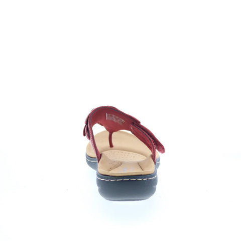 Clarks Laurieann Palm 26181705 Womens Red  Flip-Flops Sandals Shoes