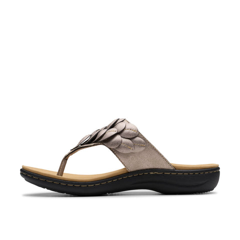 Clarks Laurieann Palm 26181707 Womens Brown Wide Flip-Flops Sandals Shoes