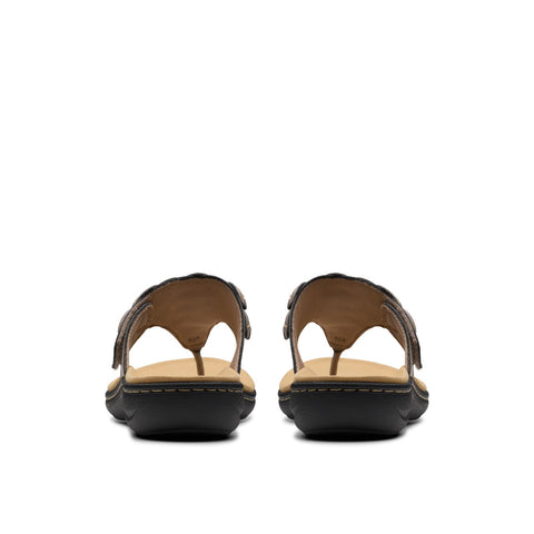 Clarks Laurieann Palm 26181707 Womens Brown Leather Flip-Flops Sandals Shoes