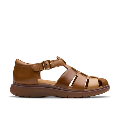 Clarks Certina Sun 26181888 Womens Brown Leather Strap Sandals Shoes