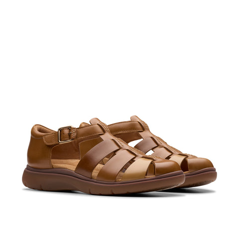Clarks Certina Sun 26181888 Womens Brown Leather Strap Sandals Shoes