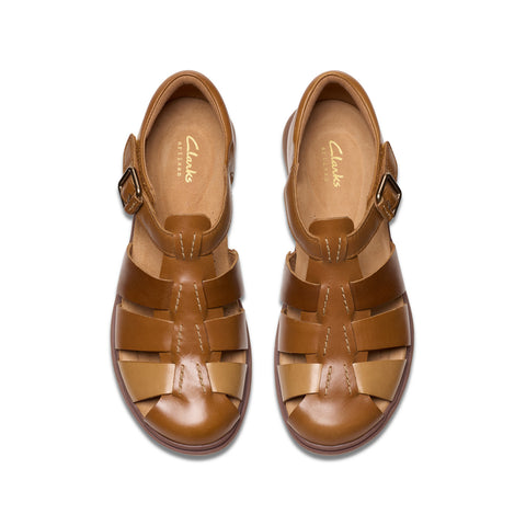 Clarks Certina Sun 26181888 Womens Brown Leather Strap Sandals Shoes