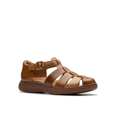 Clarks Certina Sun 26181888 Womens Brown Leather Strap Sandals Shoes