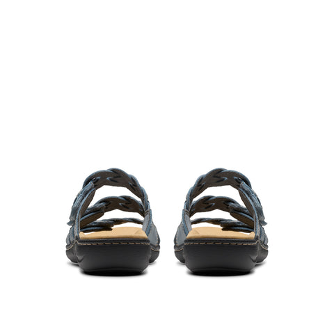 Clarks Laurieann Rio 26181908 Womens Blue Leather Flip-Flops Sandals Shoes