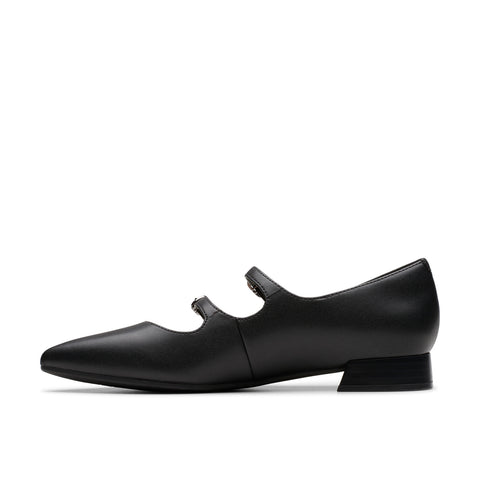 Clarks Natalyn Lane 26181929 Womens Black Leather Mary Jane Flats Shoes