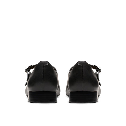 Clarks Natalyn Lane 26181929 Womens Black Wide Leather Mary Jane Flats Shoes