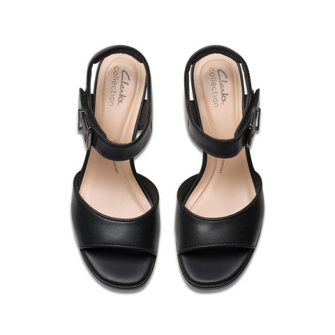 Clarks AmbyrLyn Faye 26181951 Womens Black Leather Pumps Heels Shoes