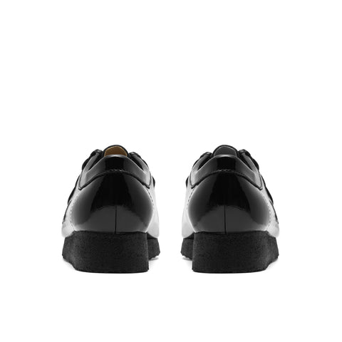 Clarks Wallabee 26182760 Womens Black Leather Lace Up Oxford Flats Shoes