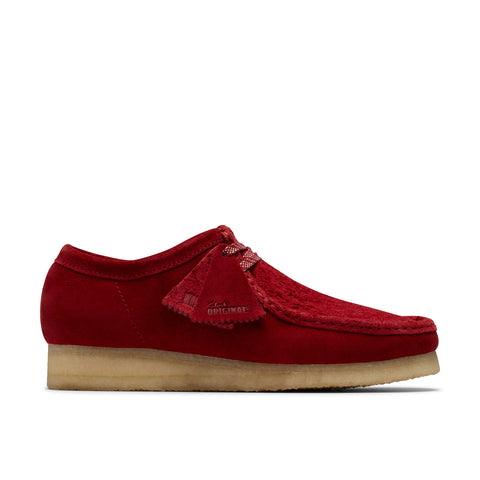 Clarks Wallabee 26182822 Mens Red Leather Oxfords & Lace Ups Casual Shoes