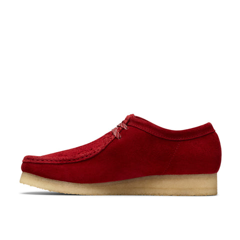 Clarks Wallabee 26182822 Mens Red Leather Oxfords & Lace Ups Casual Shoes
