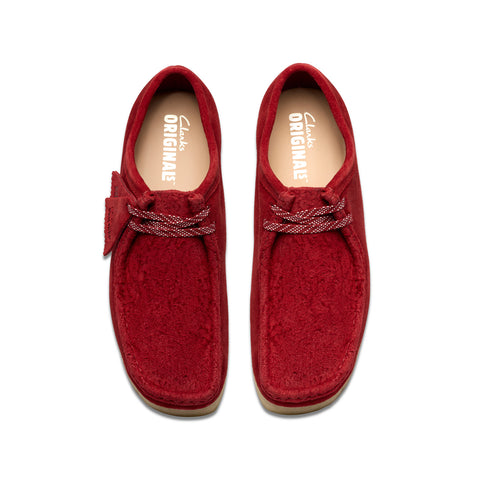 Clarks Wallabee 26182822 Mens Red Leather Oxfords & Lace Ups Casual Shoes
