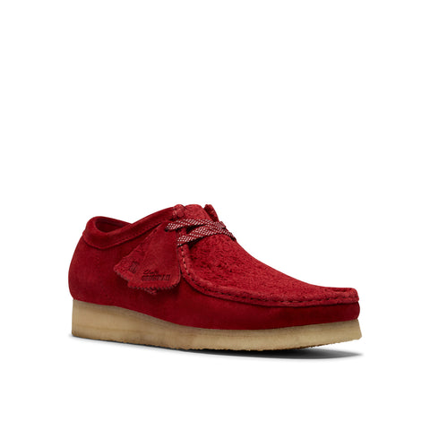 Clarks Wallabee 26182822 Mens Red Leather Oxfords & Lace Ups Casual Shoes