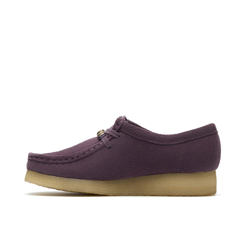 Clarks Wallabee 26183775 Womens Purple Suede Lace Up Oxford Flats Shoes