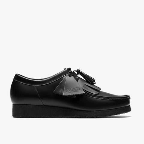Clarks Wallabee 26183780 Mens Black Leather Oxfords & Lace Ups Casual Shoes