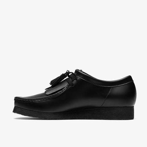 Clarks Wallabee 26183780 Mens Black Leather Oxfords & Lace Ups Casual Shoes