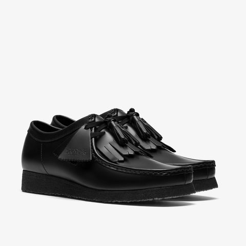 Clarks Wallabee 26183780 Mens Black Leather Oxfords & Lace Ups Casual Shoes