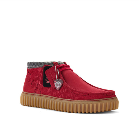 Clarks Torhill HI Stranger Things Mens Red Suede Lace Up Chukkas Boots