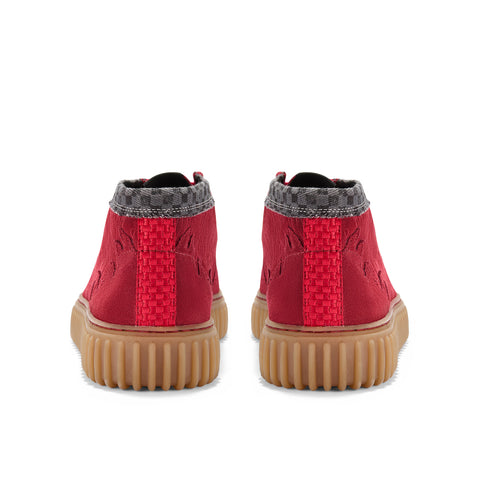 Clarks Torhill HI Stranger Things Mens Red Suede Lace Up Chukkas Boots