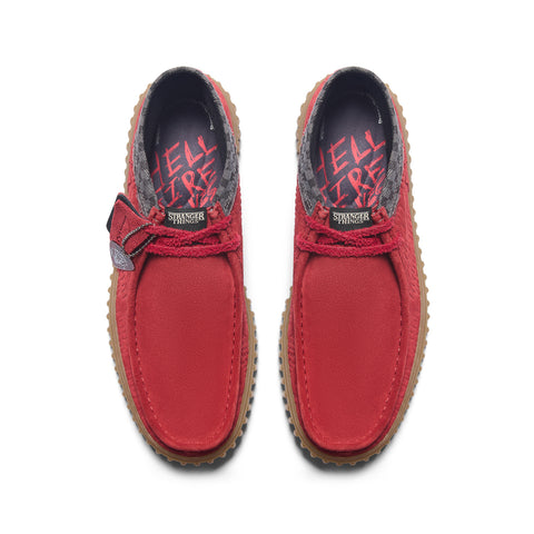 Clarks Torhill HI Stranger Things Mens Red Suede Lace Up Chukkas Boots