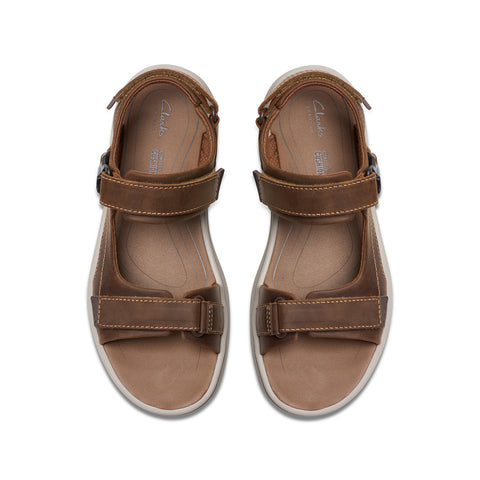 Clarks Saltway Edge 26184778 Mens Brown Wide Strap Sport Sandals Shoes