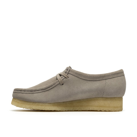 Clarks Wallabee 26185624 Womens Gray Suede Lace Up Oxford Flats Shoes