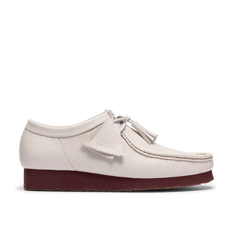 Clarks Wallabee 26185664 Mens White Leather Oxfords & Lace Ups Casual Shoes