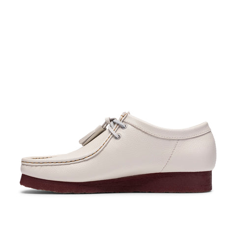 Clarks Wallabee 26185664 Mens White Leather Oxfords & Lace Ups Casual Shoes