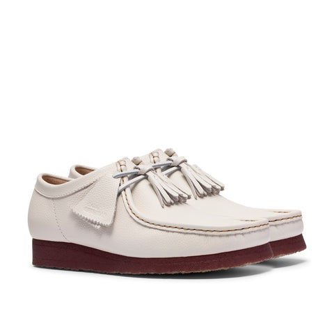 Clarks Wallabee 26185664 Mens White Leather Oxfords & Lace Ups Casual Shoes
