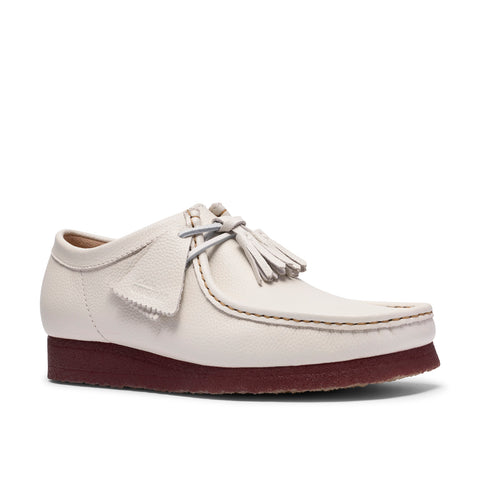 Clarks Wallabee 26185664 Mens White Leather Oxfords & Lace Ups Casual Shoes