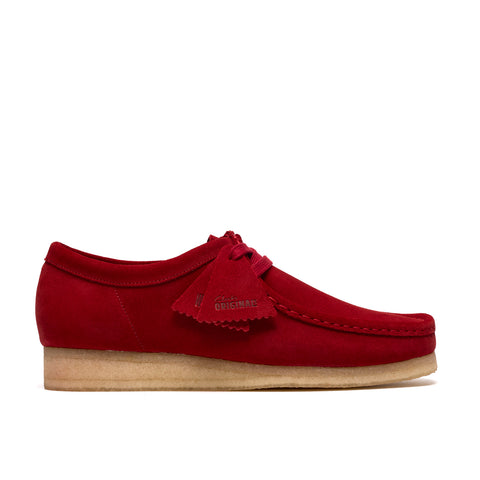 Clarks Wallabee 26186772 Mens Red Suede Oxfords & Lace Ups Casual Shoes