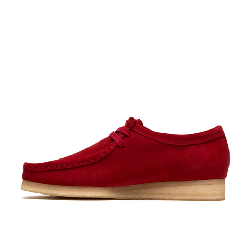 Clarks Wallabee 26186772 Mens Red Suede Oxfords & Lace Ups Casual Shoes