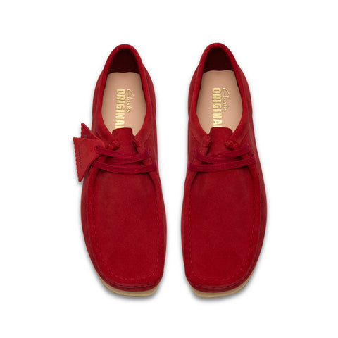 Clarks Wallabee 26186772 Mens Red Suede Oxfords & Lace Ups Casual Shoes