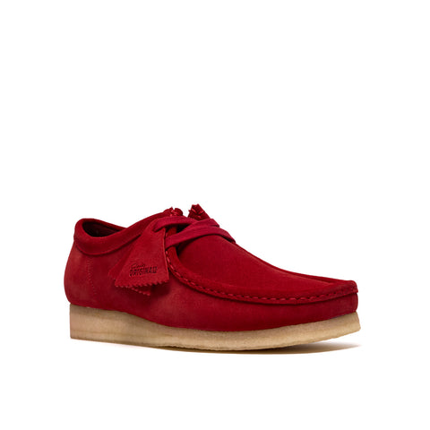 Clarks Wallabee 26186772 Mens Red Suede Oxfords & Lace Ups Casual Shoes