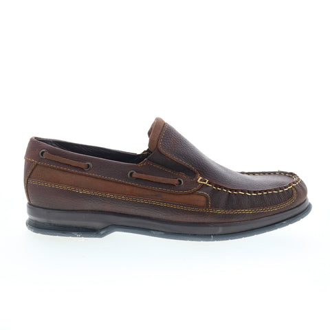 Hitchcock Slip On Boat 2627 Mens Brown Extra Wide 3E Loafers Boat Shoes