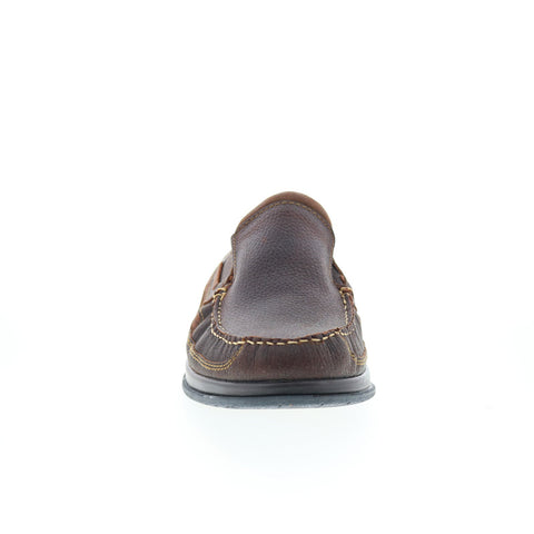 Hitchcock Slip On Boat 2627 Mens Brown Extra Wide 3E Loafers Boat Shoes