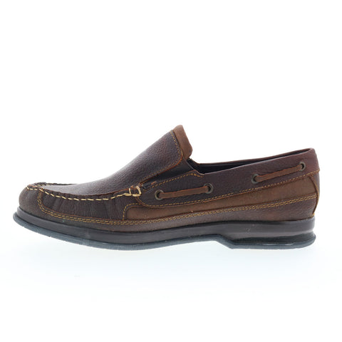 Hitchcock Slip On Boat 2627 Mens Brown Extra Wide 3E Loafers Boat Shoes