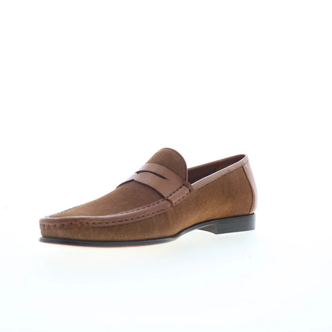 Mezlan 26806 Mens Brown Canvas Slip On Loafers & Slip Ons Penny Shoes