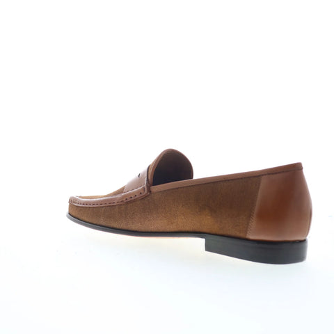 Mezlan 26806 Mens Brown Canvas Slip On Loafers & Slip Ons Penny Shoes