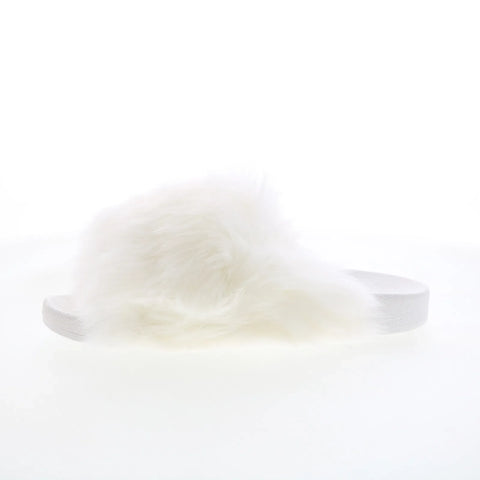 Bearpaw Lucinda 2688W-010 Womens White Synthetic Slip On Slides Sandals Shoes