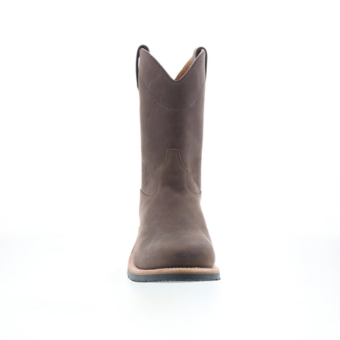 Jama Old West MB2061 Mens Brown Wide Nubuck Slip On Casual Dress Boots