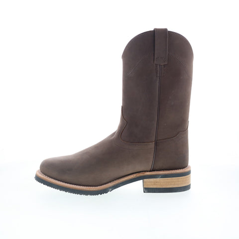 Jama Old West MB2061 Mens Brown Wide Nubuck Slip On Casual Dress Boots