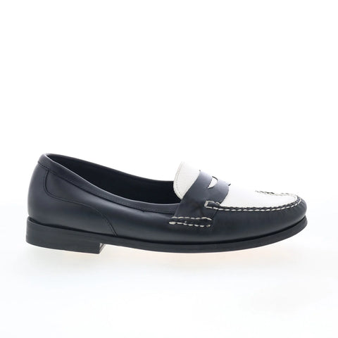 T.B. Phelps 274-72 Mens Black Wide Leather Loafers & Slip Ons Penny Shoes