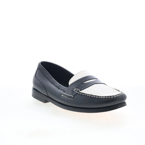 T.B. Phelps 274-72 Mens Black Wide Leather Loafers & Slip Ons Penny Shoes