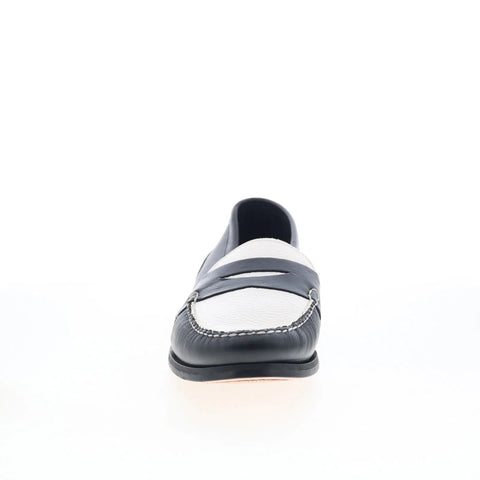 T.B. Phelps 274-72 Mens Black Wide Leather Loafers & Slip Ons Penny Shoes