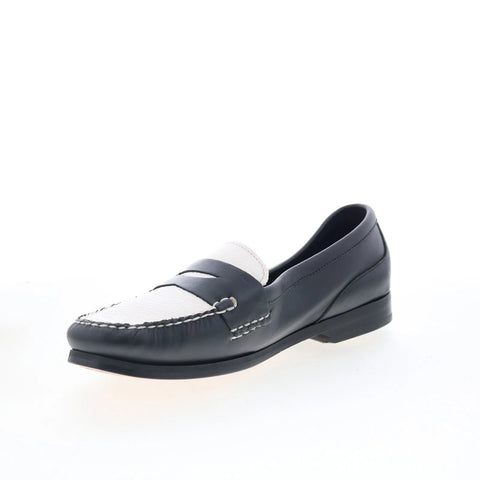 T.B. Phelps 274-72 Mens Black Wide Leather Loafers & Slip Ons Penny Shoes