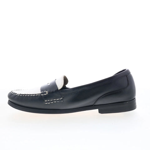 T.B. Phelps 274-72 Mens Black Wide Leather Loafers & Slip Ons Penny Shoes